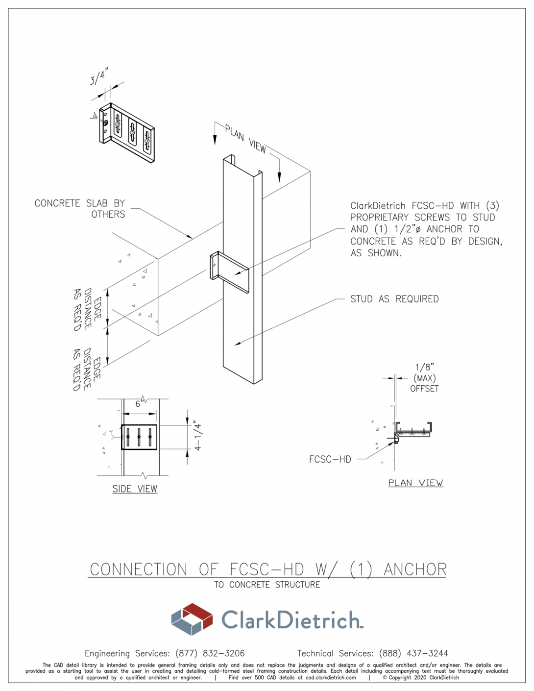 Stud Connection Bypass FCSC-HD (1) anchor